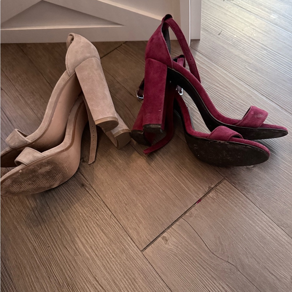 Steve Madden Beige and Burgundy Heels - Picture 3 of 3
